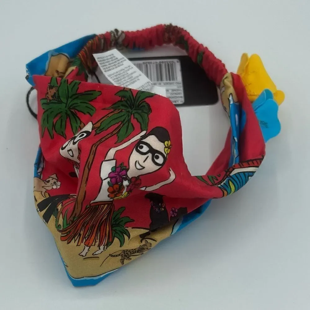 Dolce and Gabbana Printed Elastic Headband with Tags